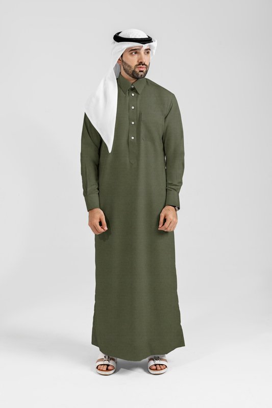 Alternative view of Aura Olive Qatari Kandoora