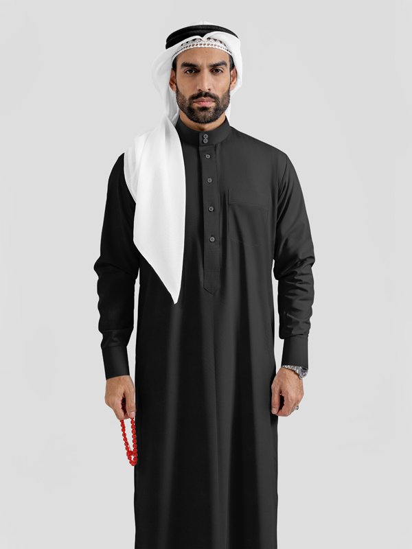 Alternative view of Cashmere Noir Saudi Kandoora