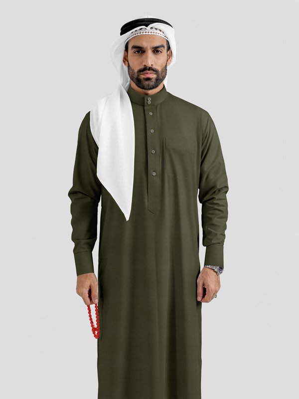 Alternative view of Lustre Olive Saudi Kandoora