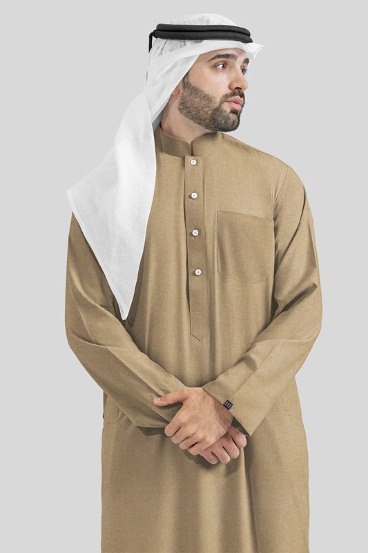 Alternative view of Noir Luxe Camel Kuwaiti Kandoora