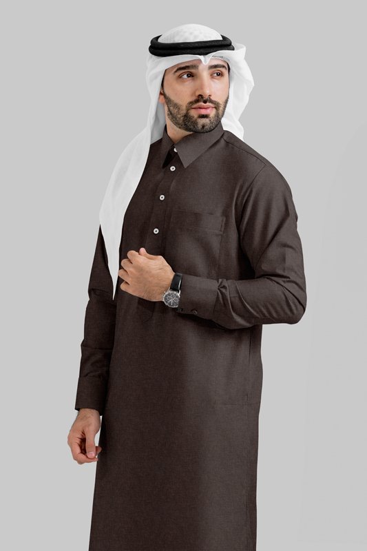 Alternative view of Noir Luxe Mocha Qatari Kandoora