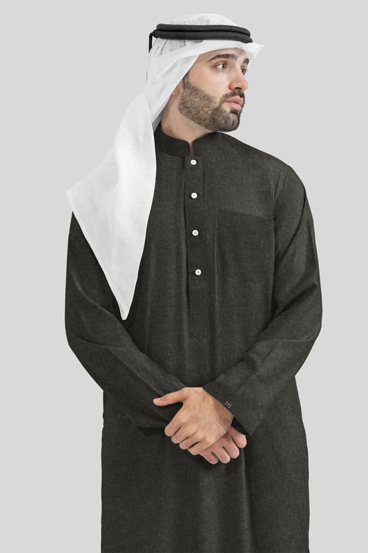 Alternative view of Noir Luxe Fern Kuwaiti Kandoora