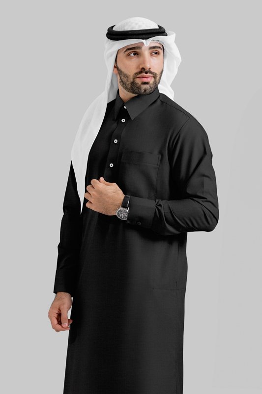 Alternative view of Noir Luxe Raven Qatari Kandoora