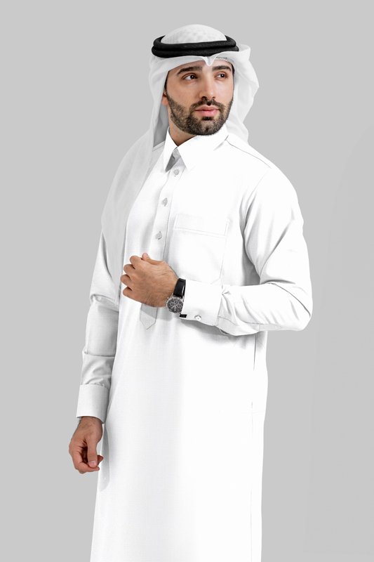 Alternative view of Pure Essence Ice White (Thai) Qatari Kandoora